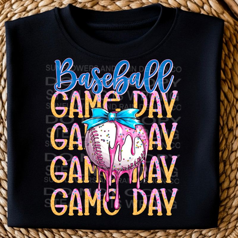 Softball ice cream drip, coquette bow bundle png file for sublimation and dtf shirts. Digital download only.