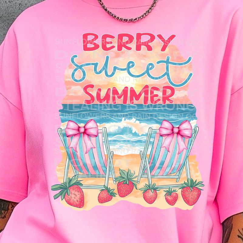 Berry sweet summer png file for sublimation and dtf shirts. Digital download only.