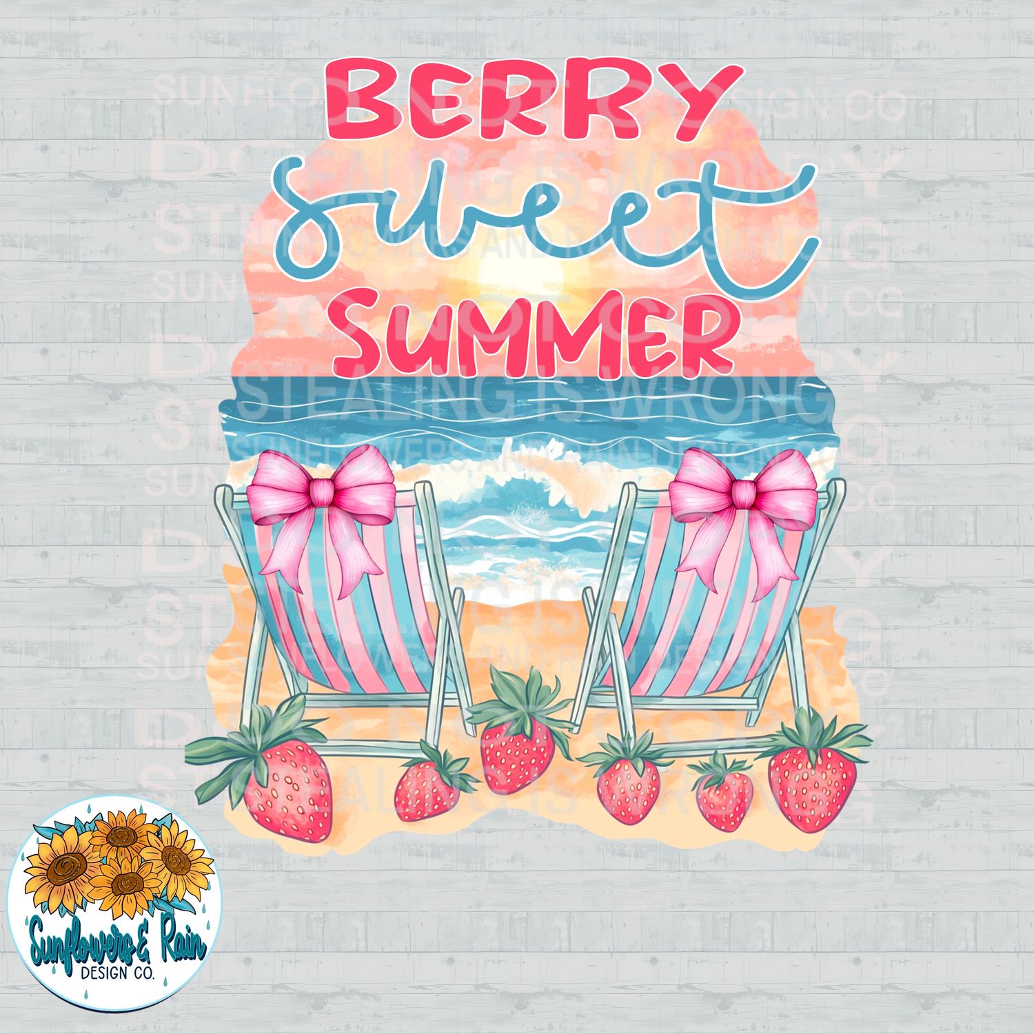 Berry sweet summer png file for sublimation and dtf shirts. Digital download only.