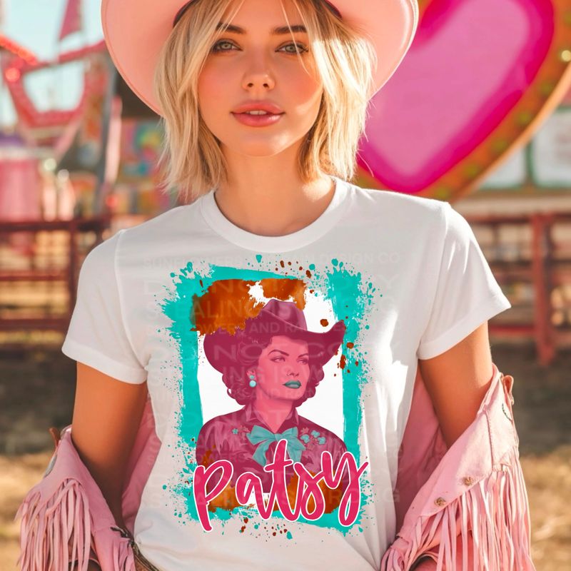 Patsy country music png file for sublimation and dtf shirts. Digital download only.