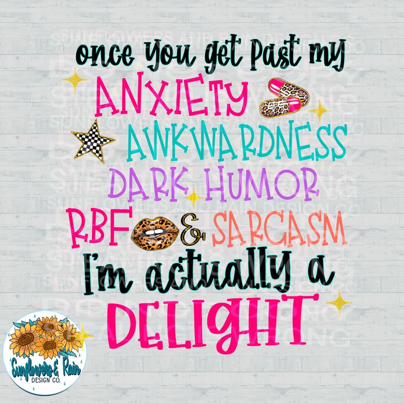 I’m a delight snarky png file for sublimation and dtf shirts. Digital download only.