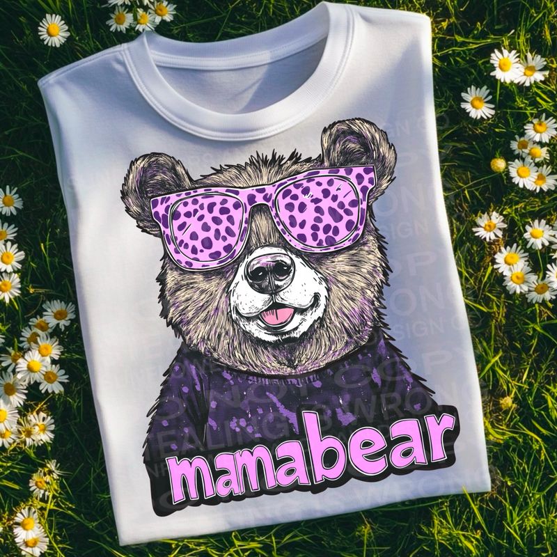 Mama Bear png file for sublimation and dtf shirts. Digital download only.