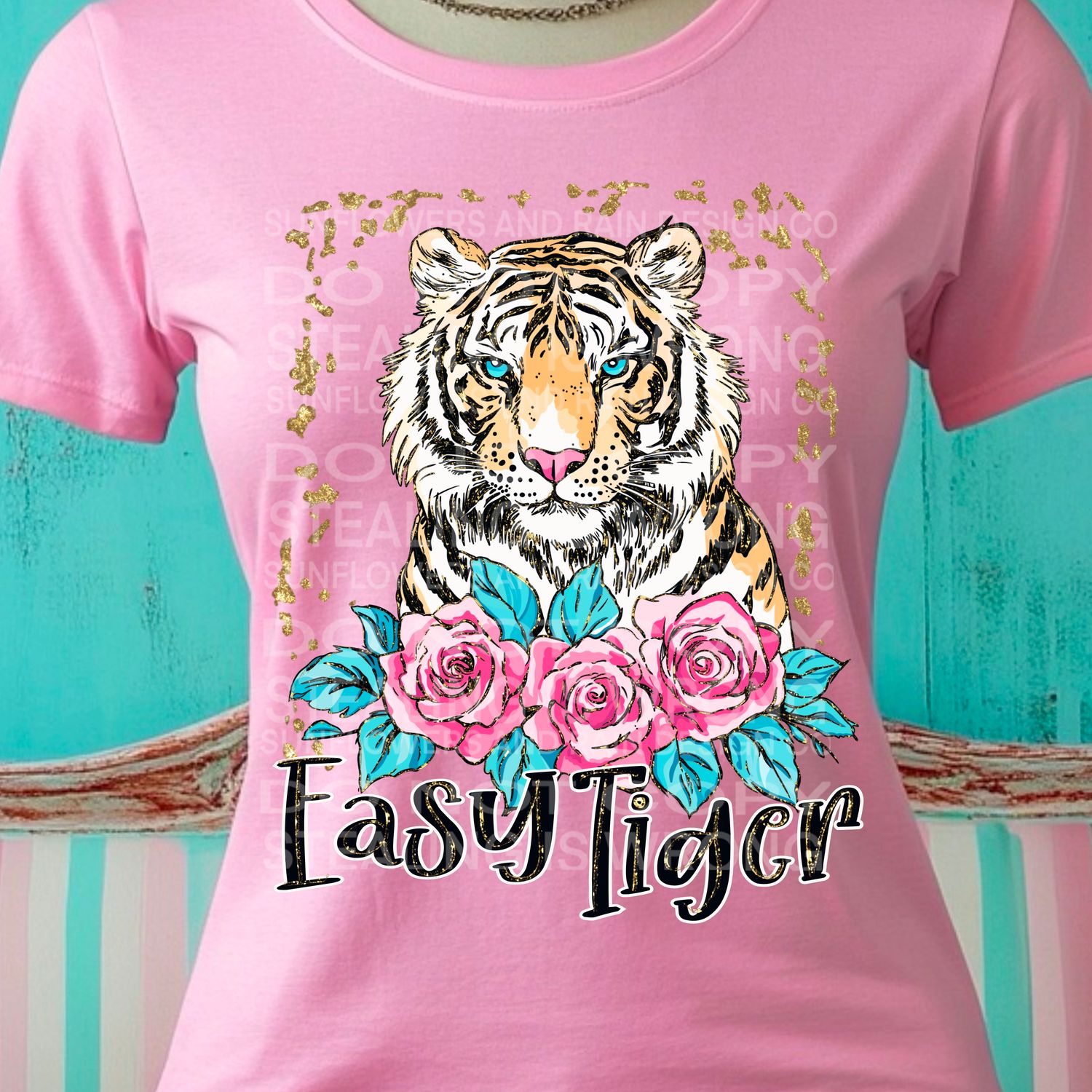 Easy Tiger png file for sublimation and dtf shirts. Digital download only.