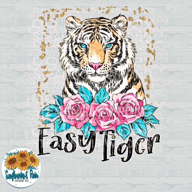 Easy Tiger png file for sublimation and dtf shirts. Digital download only.