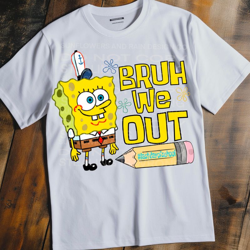 Bruh we out spongebob file for sublimation and dtf shirts. Digital download only.