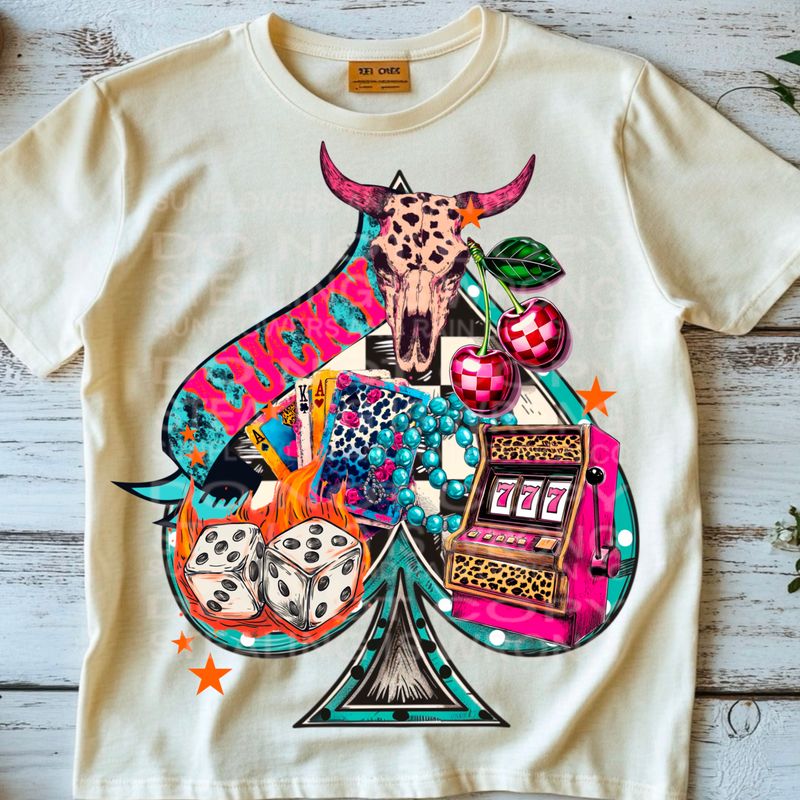 Lucky  file for sublimation and dtf shirts. Digital download only.