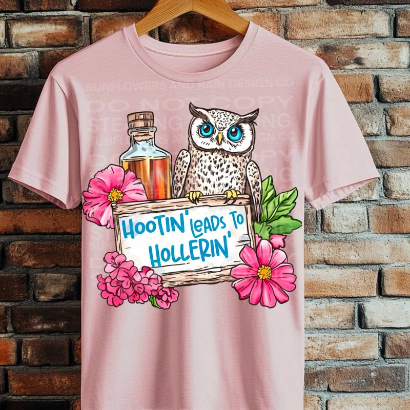 Hootin leads to Hollerin  file for sublimation and dtf shirts. Digital download only.
