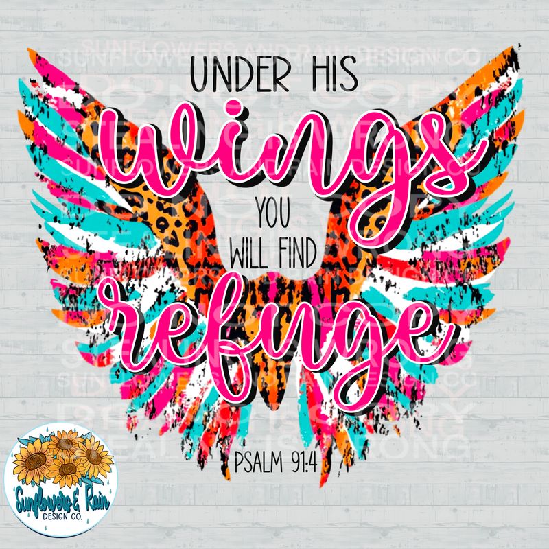 Christian under his wings file for sublimation and dtf shirts. Digital download only.