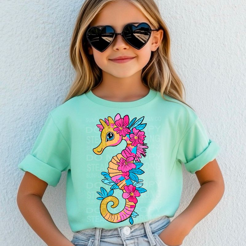 Glitter seahorse file for sublimation and dtf shirts. Digital download only.