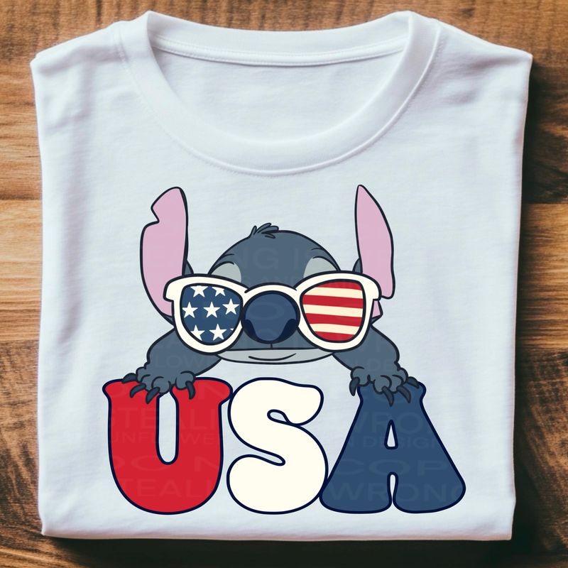 Stitch USA file for sublimation and dtf shirts. Digital download only.