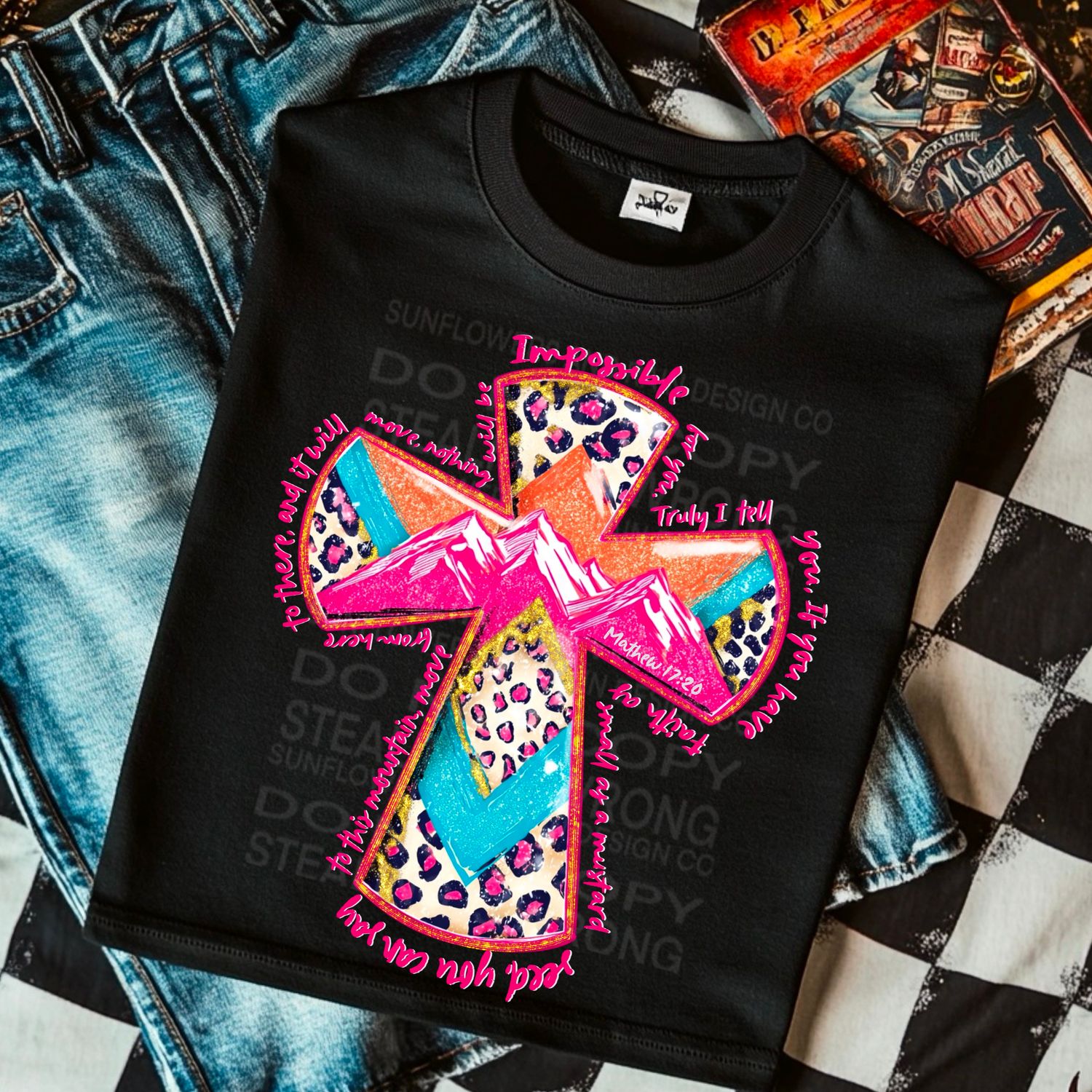 Faith can move mountains png file for sublimation and dtf shirts. Digital download only.