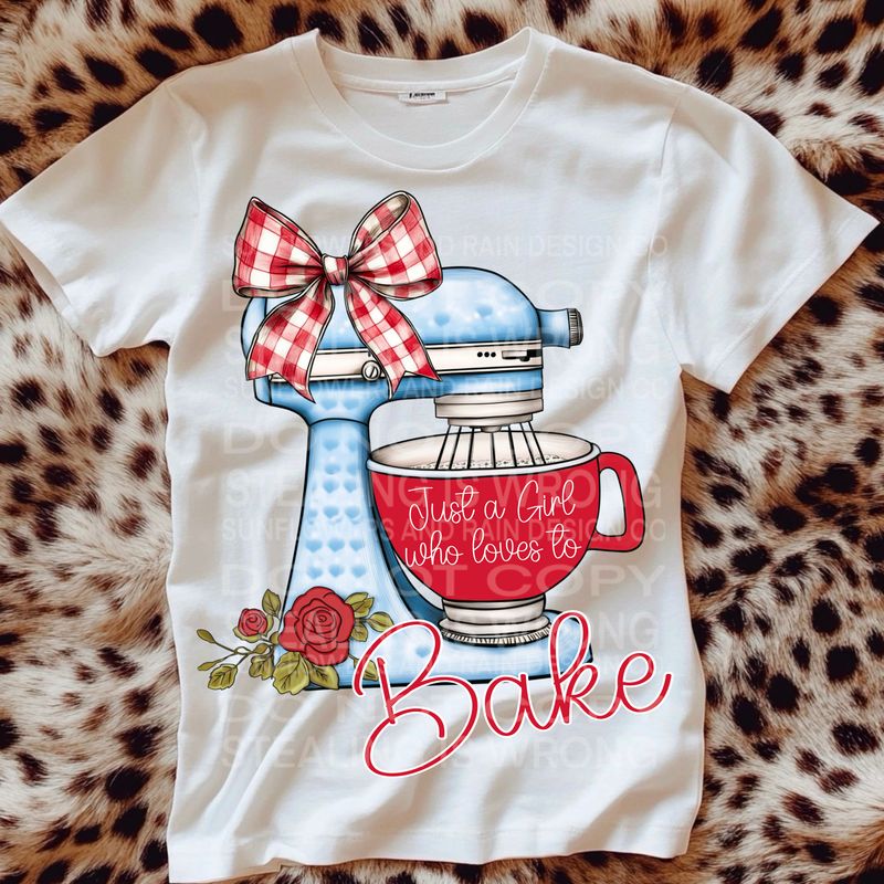 Just a girl who likes to bake  png file for sublimation and dtf shirts. Digital download only.