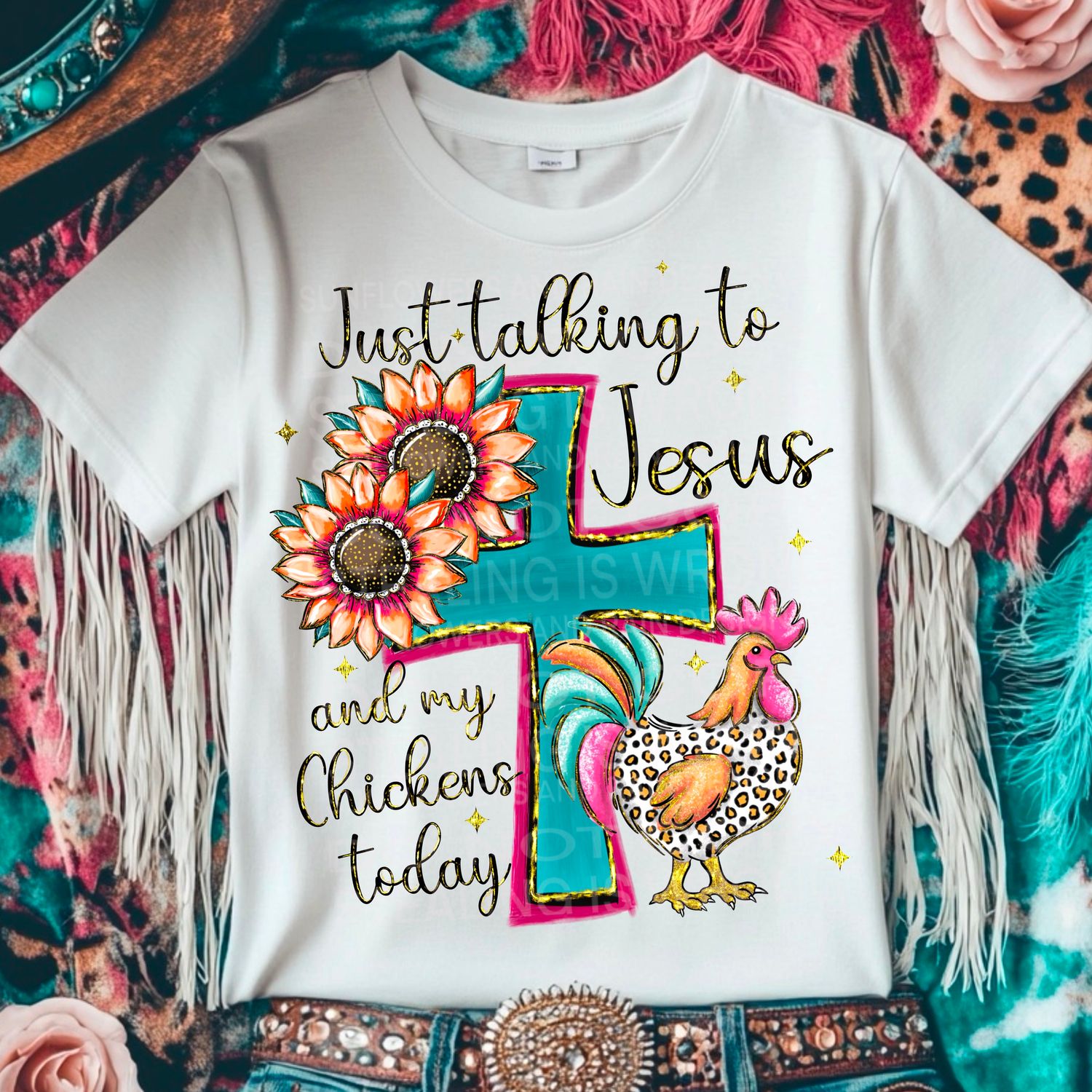 Jesus and chickens png file for sublimation and dtf shirts. Digital download only.