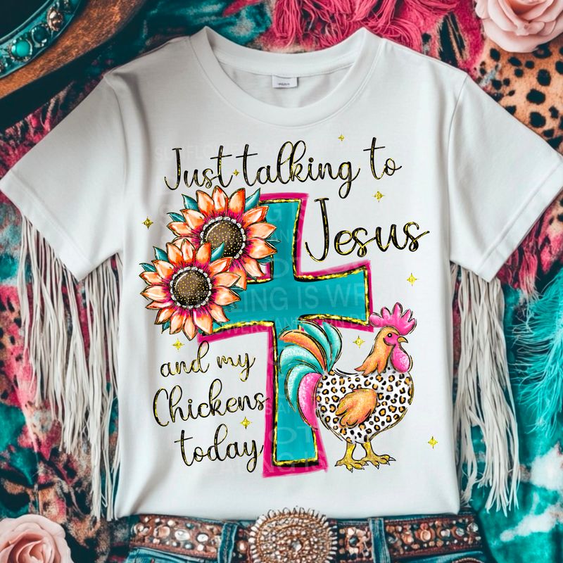 Jesus and chickens png file for sublimation and dtf shirts. Digital download only.