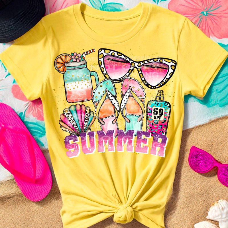 Summer png file for sublimation and dtf shirts. Digital download only.