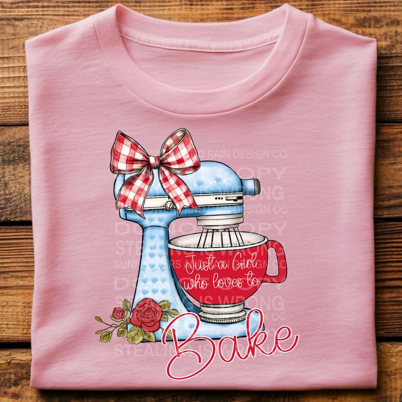 Just a girl who likes to bake  png file for sublimation and dtf shirts. Digital download only.