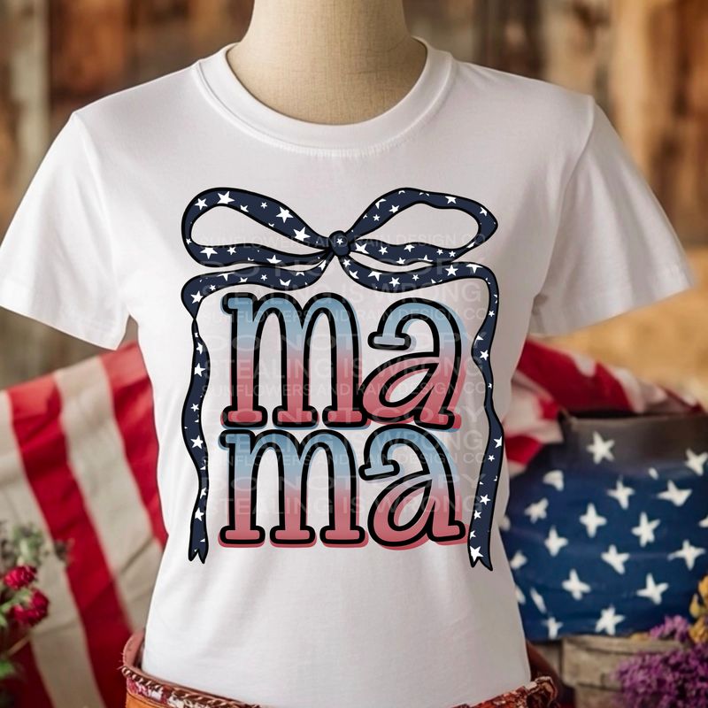 Mama 4th of July png file for sublimation and dtf shirts. Digital download only.