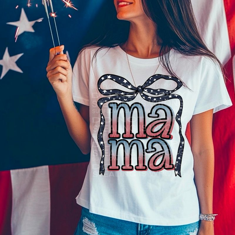 Mama 4th of July png file for sublimation and dtf shirts. Digital download only.
