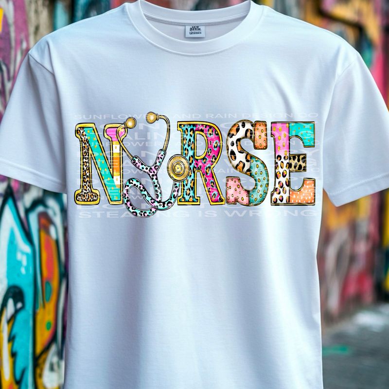 Nurse patchwork  png file for sublimation and dtf shirts. Digital download only.