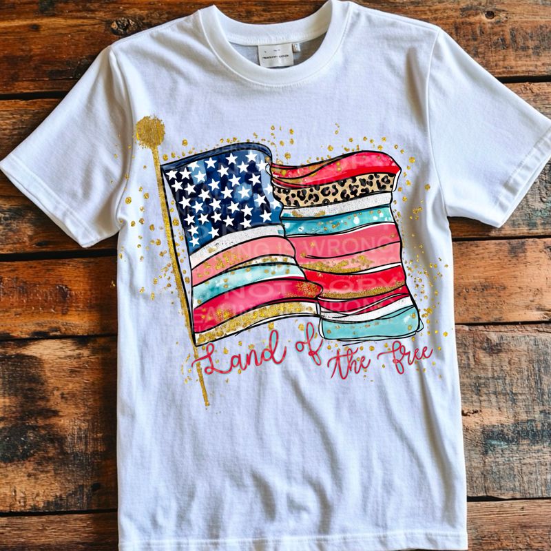Land of the free png file for sublimation and dtf shirts. Digital download only.
