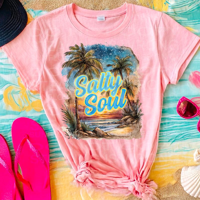 Salty Soul. png file for sublimation and dtf shirts. Digital download only.