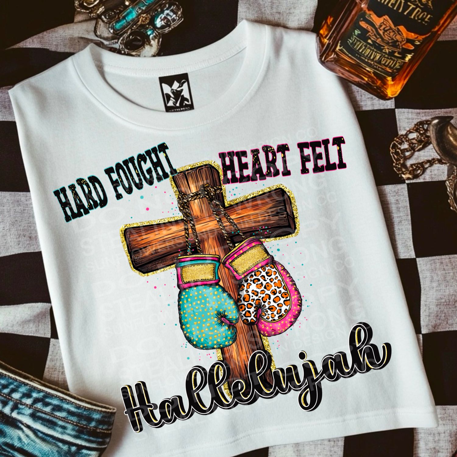 Hard fought heartfelt Hallelujah png file for sublimation and dtf shirts. Digital download only.