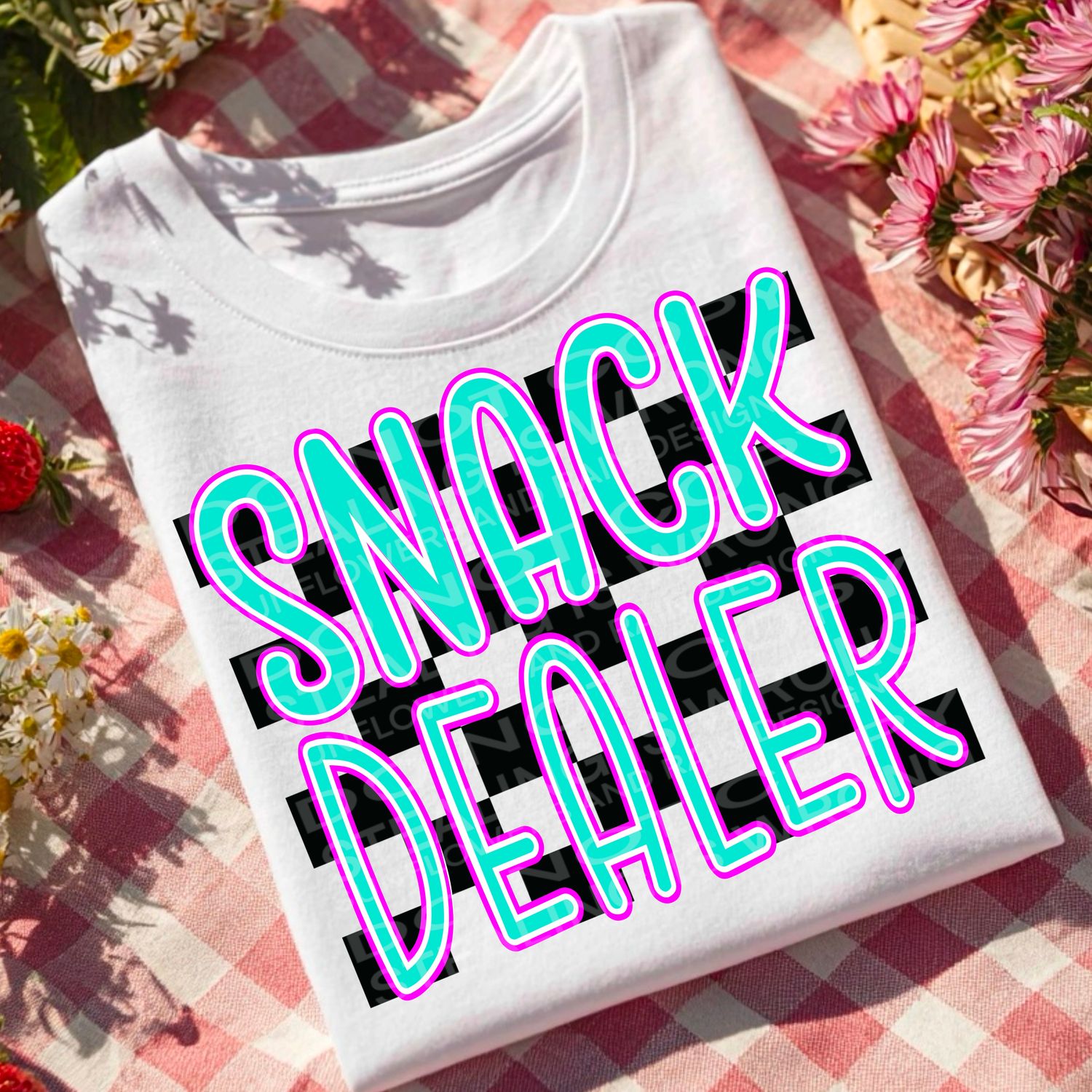 Snack dealer png file for sublimation and dtf shirts. Digital download only.