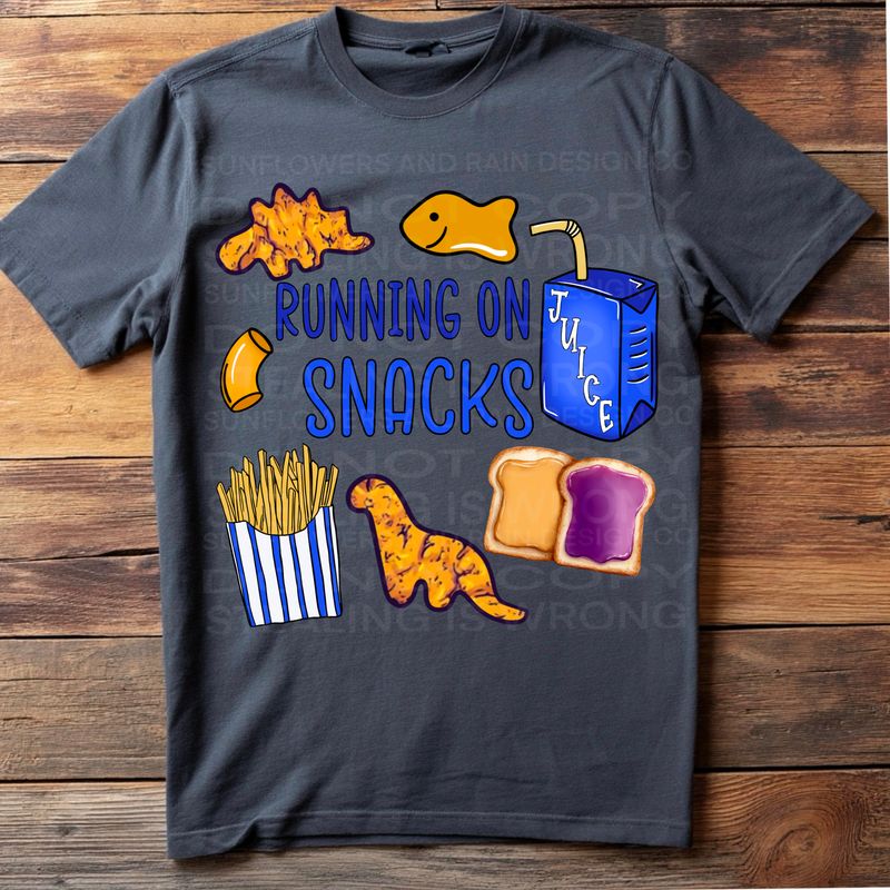 Running on snacks png file for sublimation and dtf shirts. Digital download only.