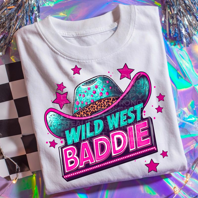 Wildwest baddie png file for sublimation and dtf shirts. Digital download only.