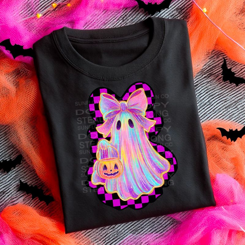 Pink ghost Halloween png file for sublimation and dtf shirts. Digital download only.