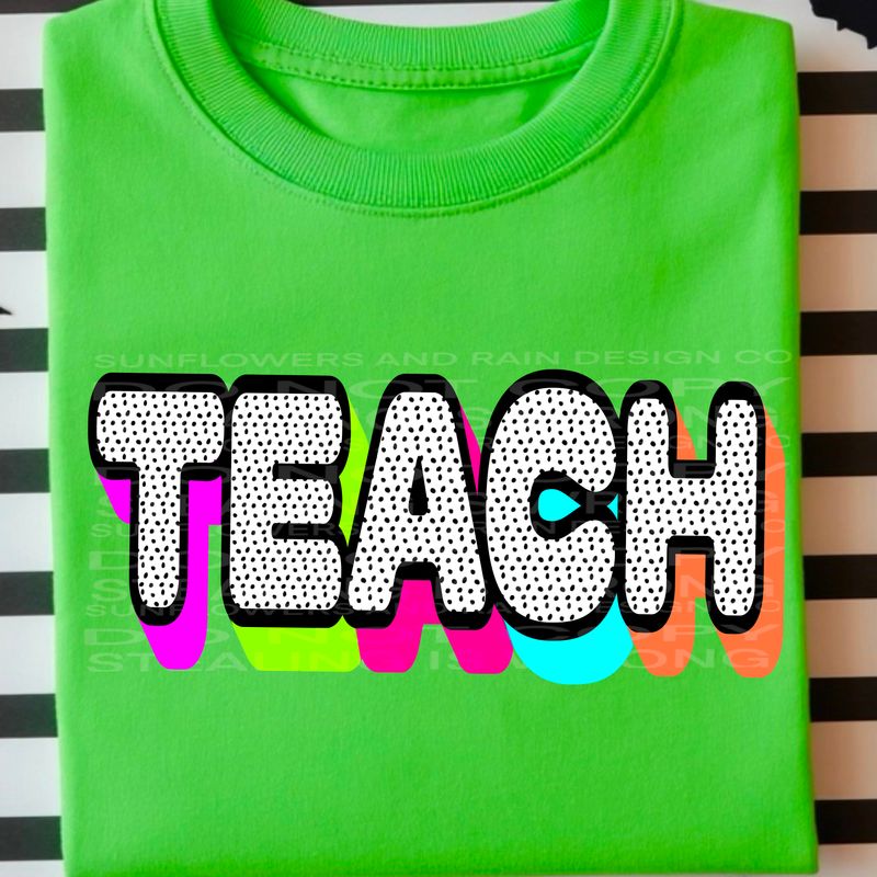 Teach png file for sublimation and dtf shirts. Digital download only.