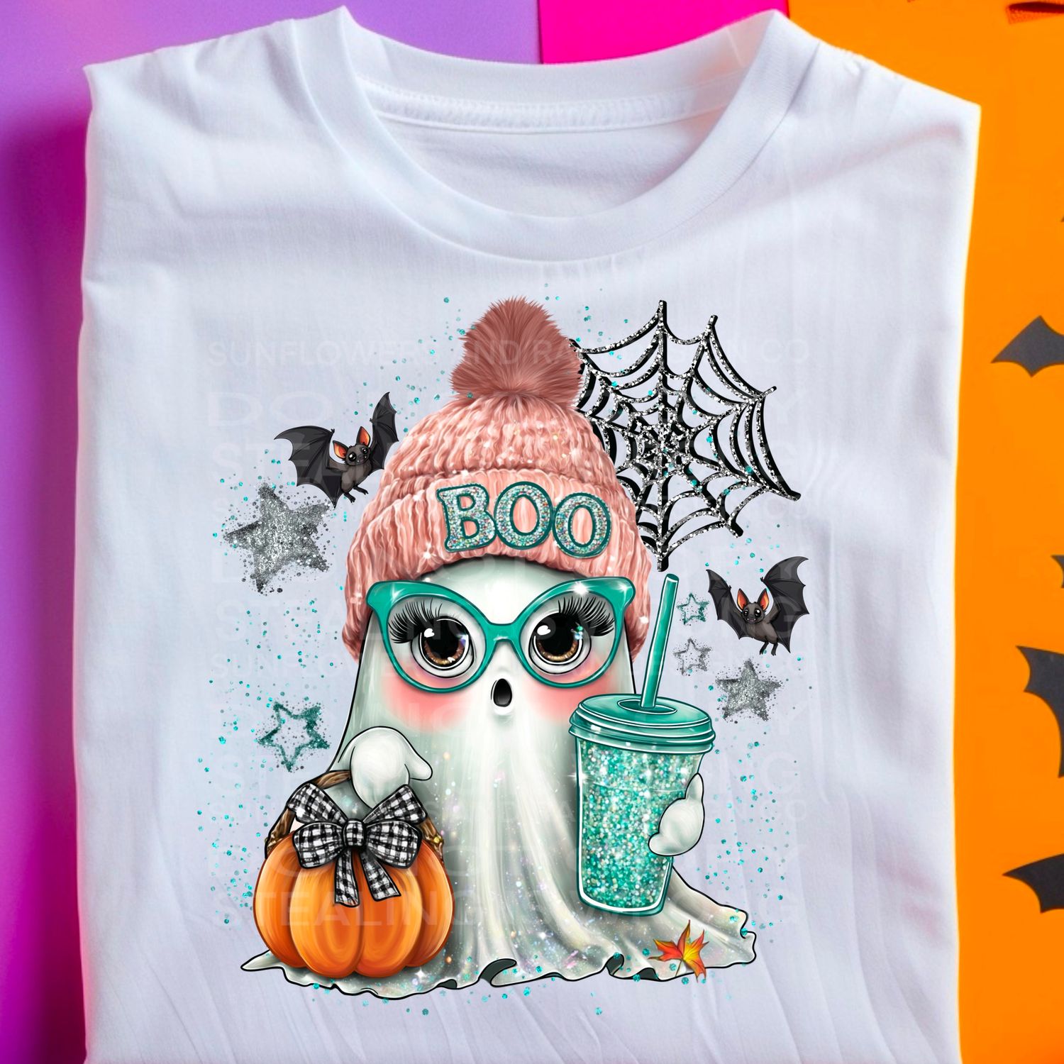 Boo girly ghost png file for sublimation and dtf shirts. Digital download only.