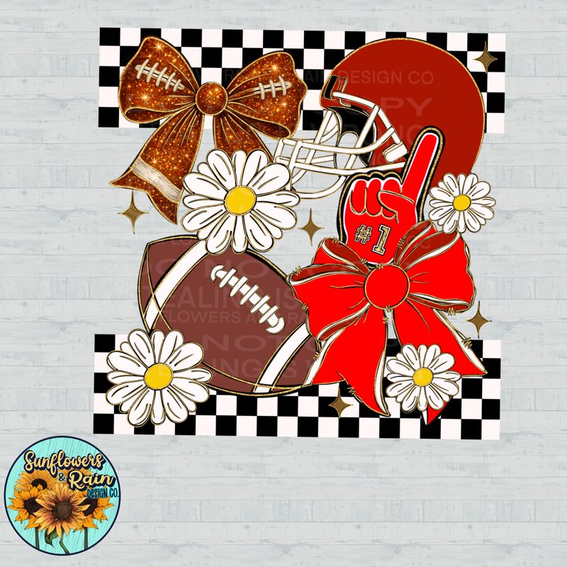 Floral football  file for sublimation and dtf shirts. Digital download only.