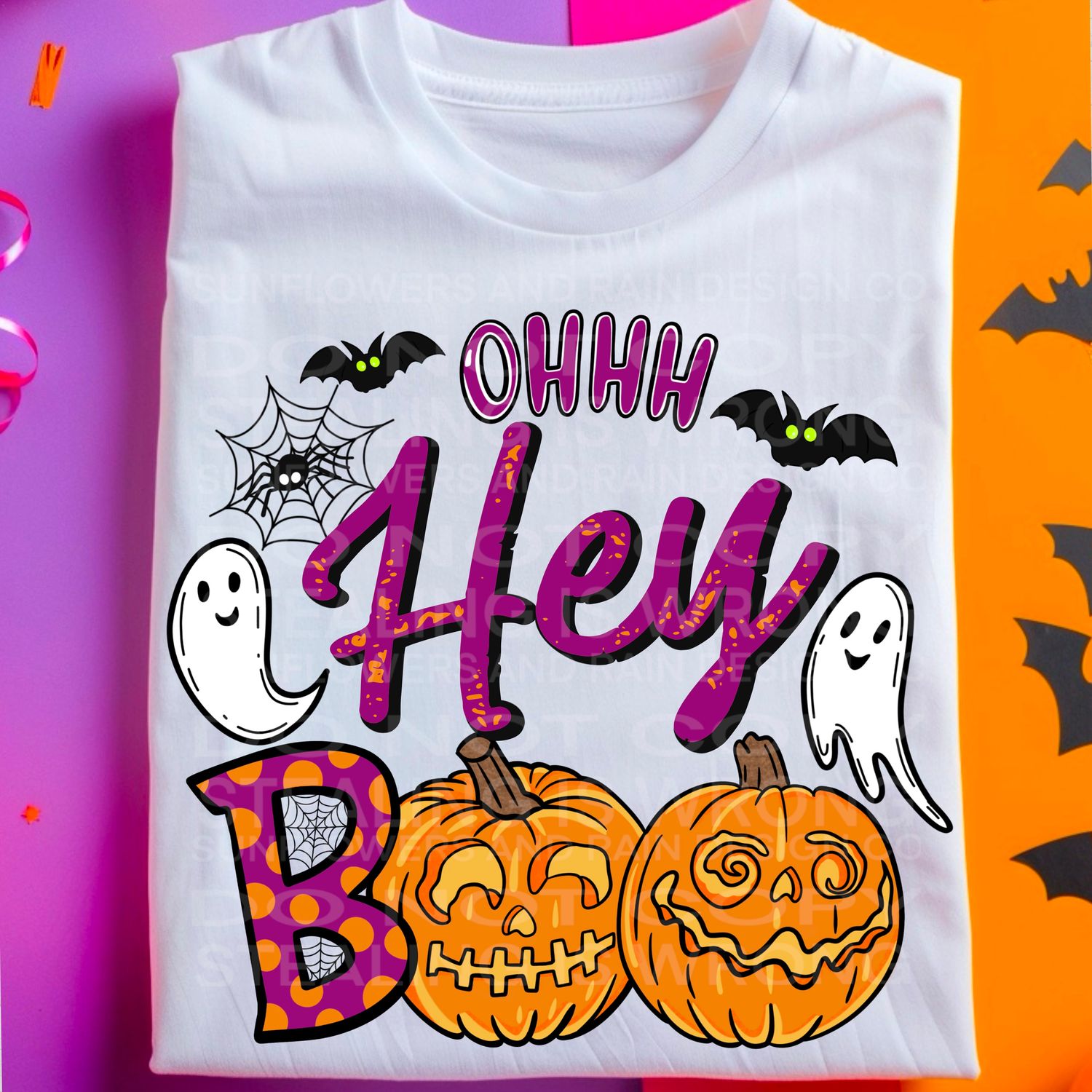 Hey Boo file for sublimation and dtf shirts. Digital download only.