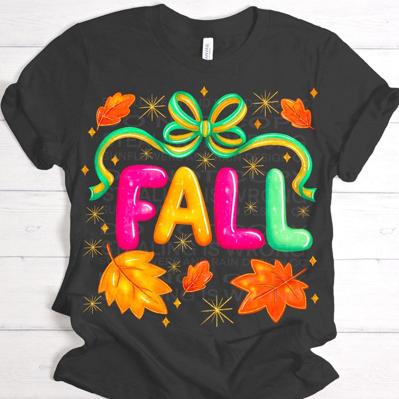 Fall coquette neon png file for sublimation and dtf shirts. Digital download only.