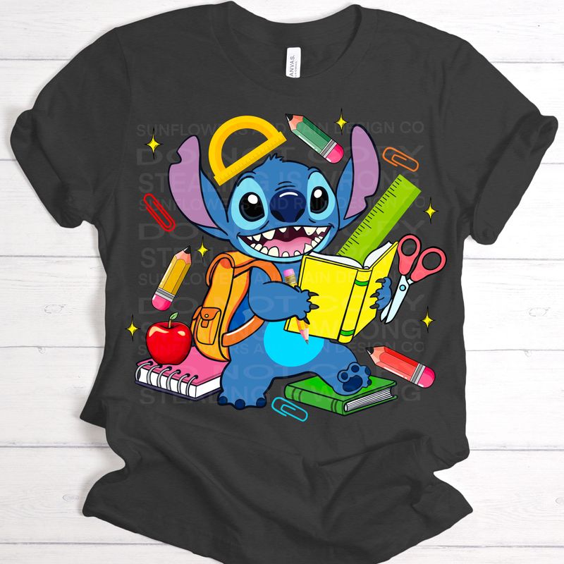 Stitch back to school png file for sublimation and dtf shirts. Digital download only.