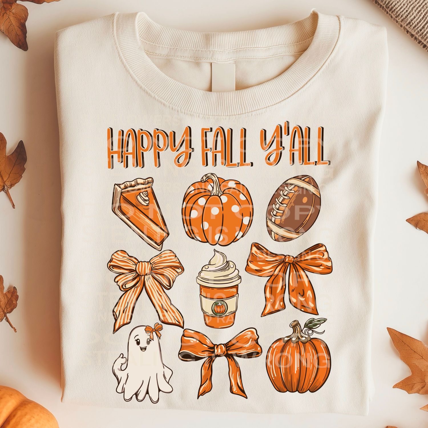 Happy Fall Y’all png file for sublimation and dtf shirts. Digital download only.