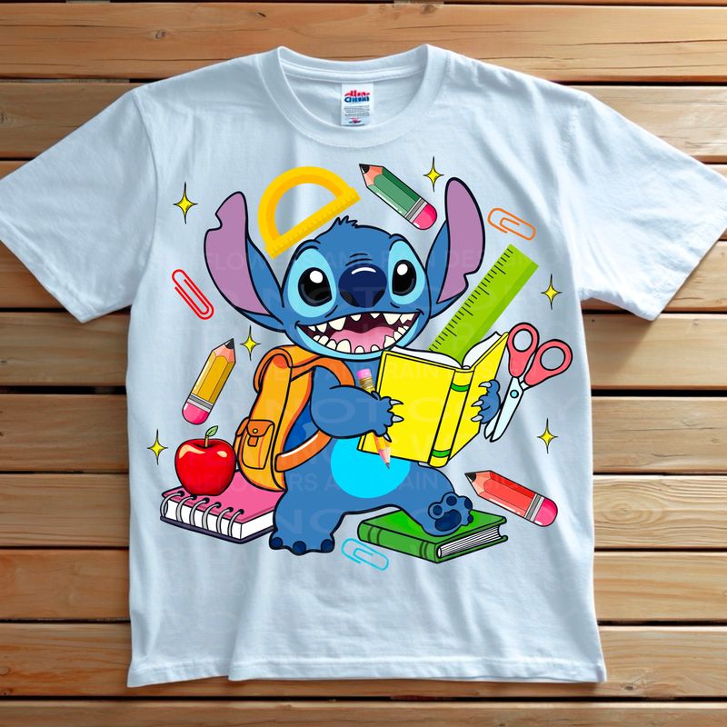 Stitch back to school png file for sublimation and dtf shirts. Digital download only.