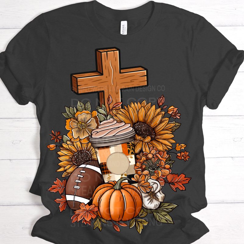 Fall football faith png file for sublimation and dtf shirts. Digital download only.