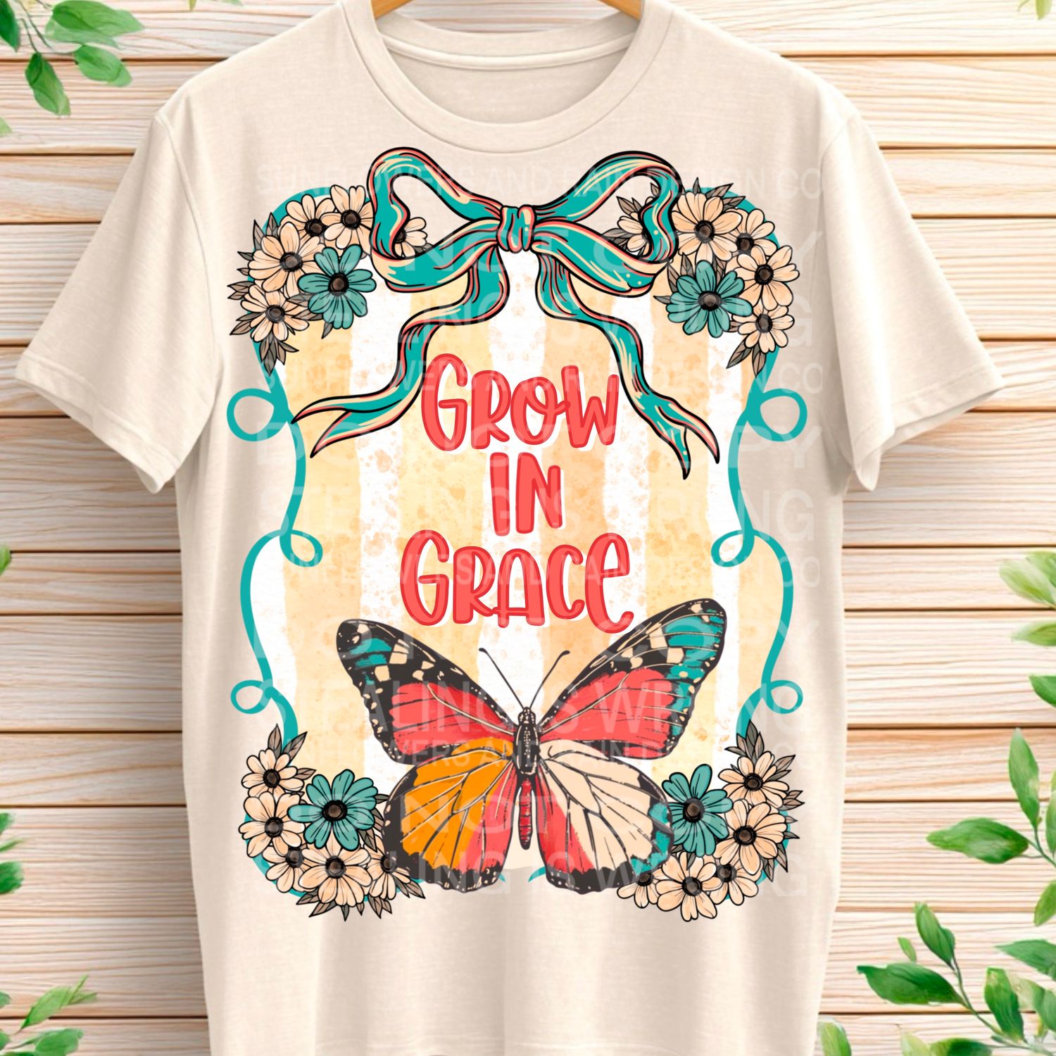 Grow in grace png file for sublimation and dtf shirts. Digital download only.