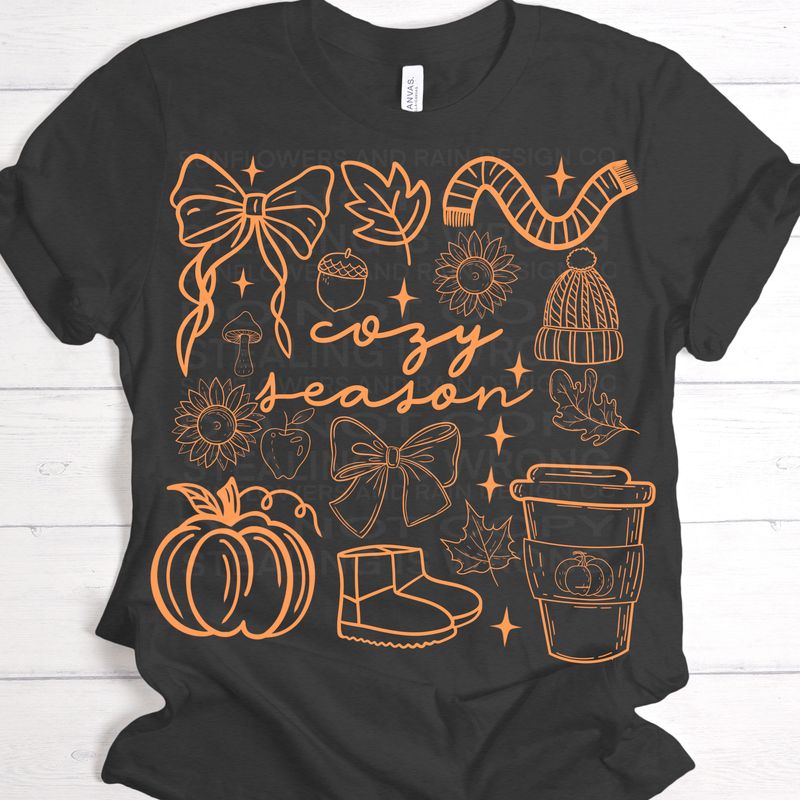 Cozy season bundle png file for sublimation and dtf shirts. Digital download only.
