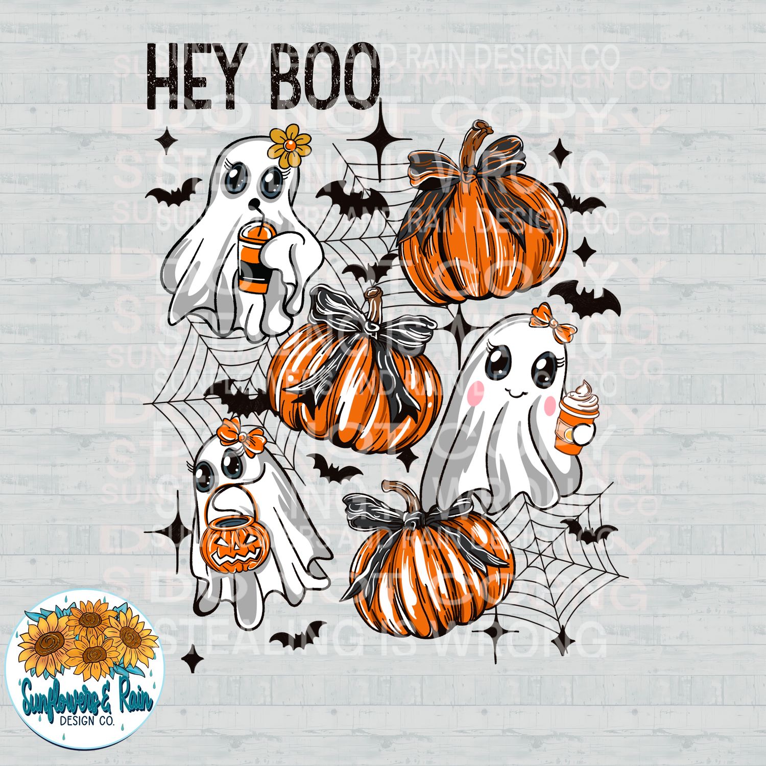 Hey Boo png file for sublimation and dtf shirts. Digital download only.