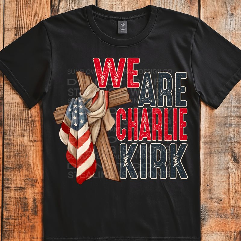 We are Charlie Kirk png file for sublimation and dtf shirts. Digital download only.