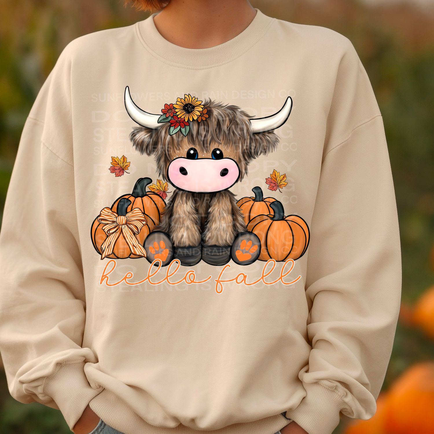 Hello Fall png file for sublimation and dtf shirts. Digital download only.