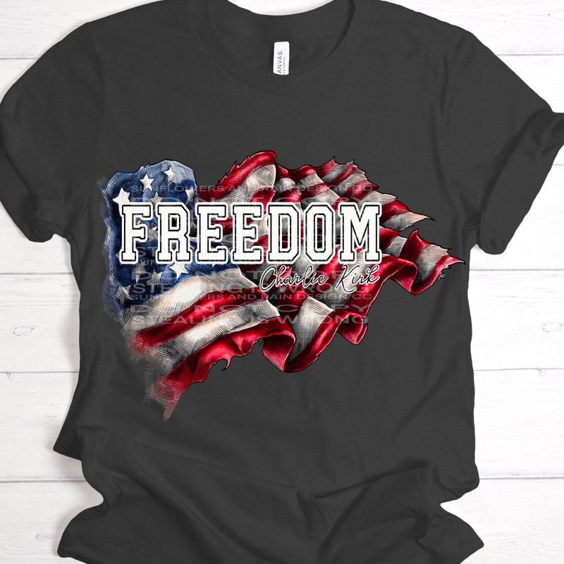 Freedom Charlie Kirk png file for sublimation and dtf shirts. Digital download only.