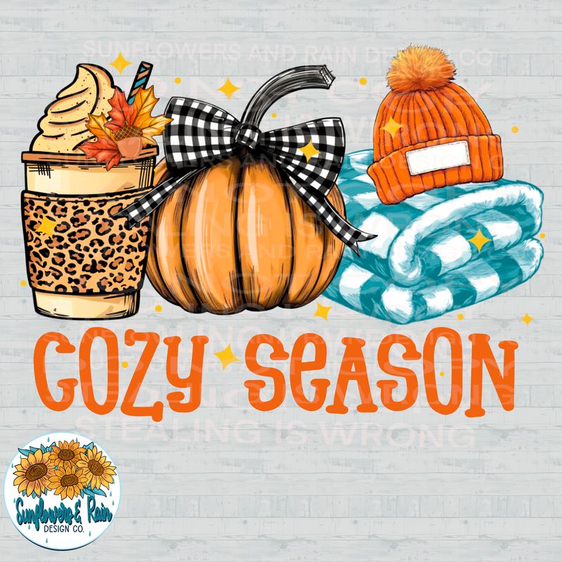 Cozy Season png file for sublimation and dtf shirts. Digital download only.
