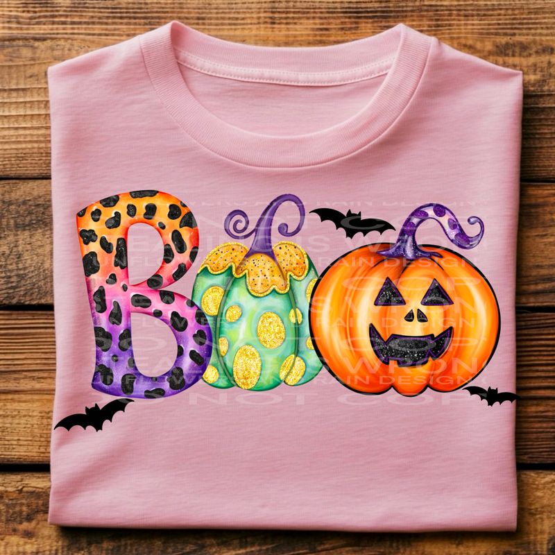 Boo Halloween png file for sublimation and dtf shirts. Digital download only.