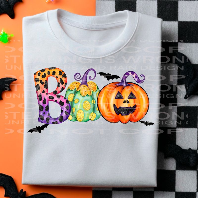 Boo Halloween png file for sublimation and dtf shirts. Digital download only.