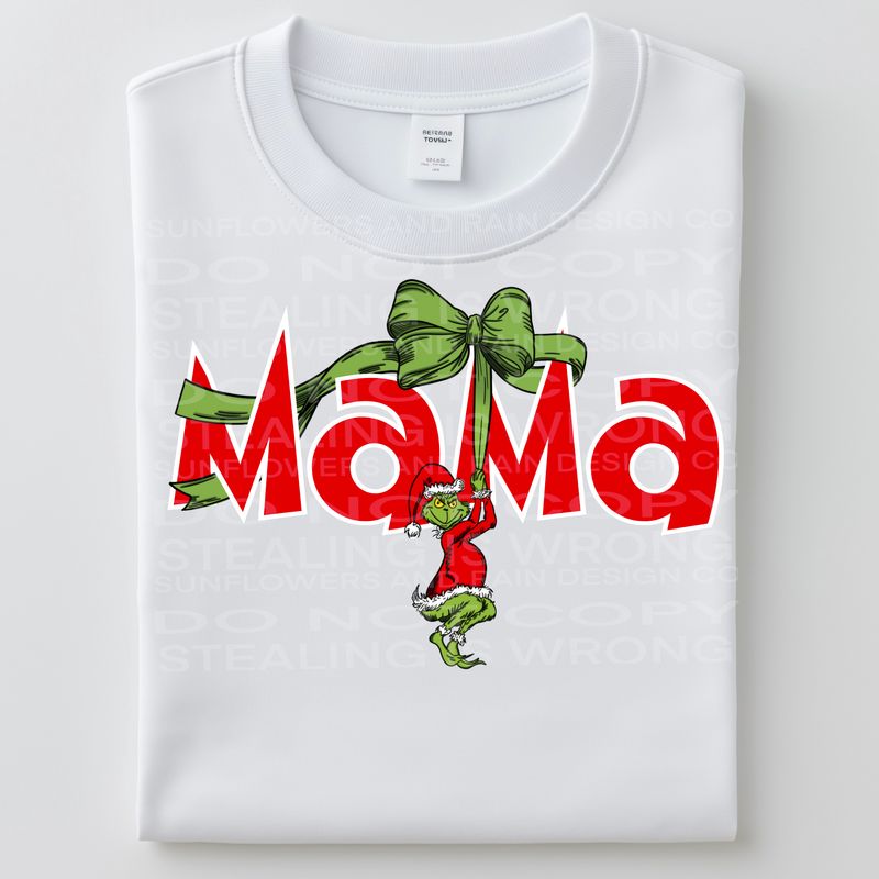 Grinch mama png file for sublimation and dtf shirts. Digital download only.