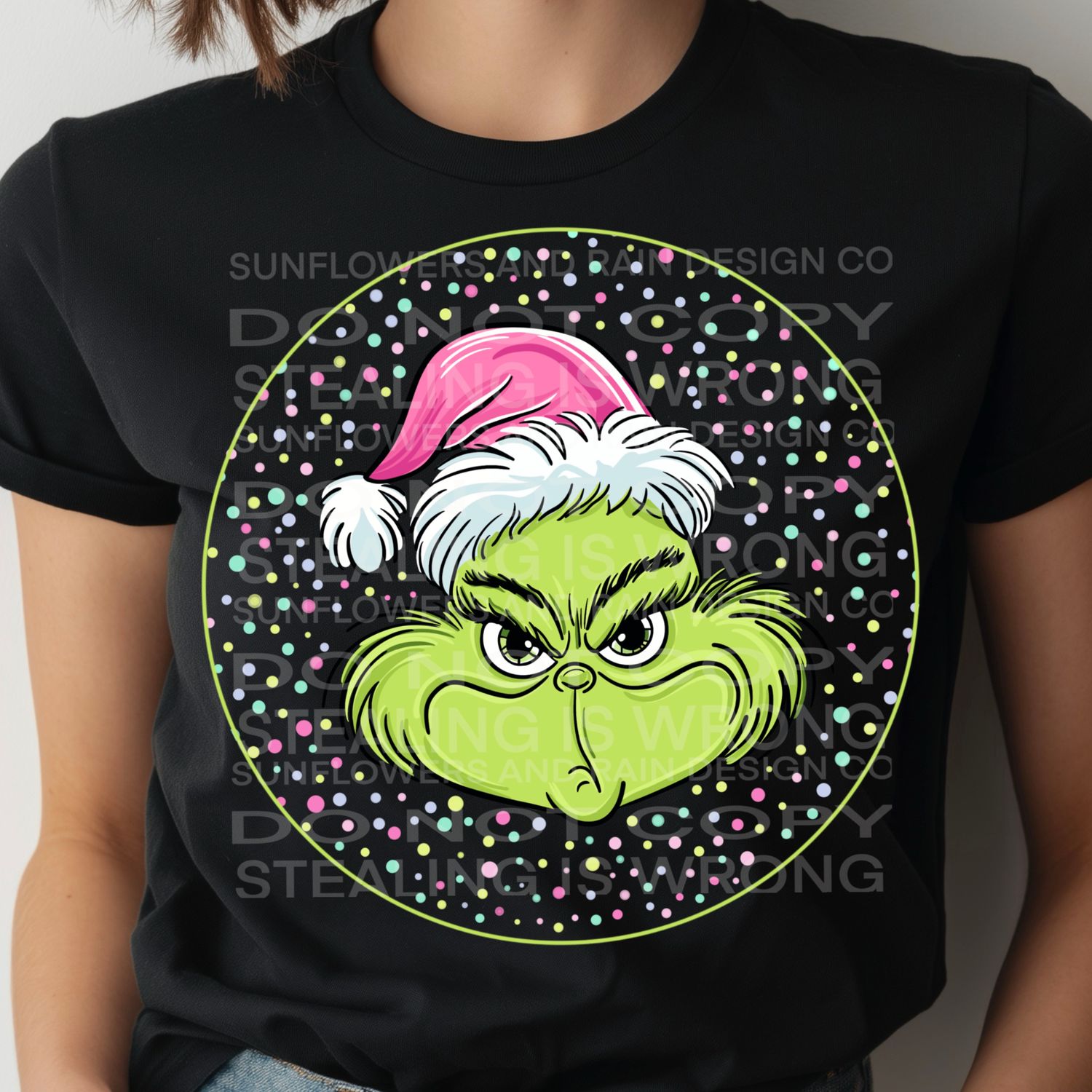 Grinch polka dot  png file for sublimation and dtf shirts. Digital download only.